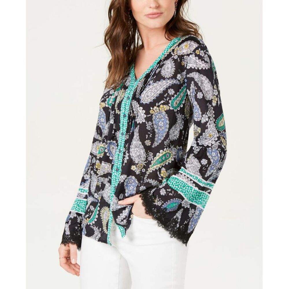 Style & Co Printed Flare Sleeve Top
